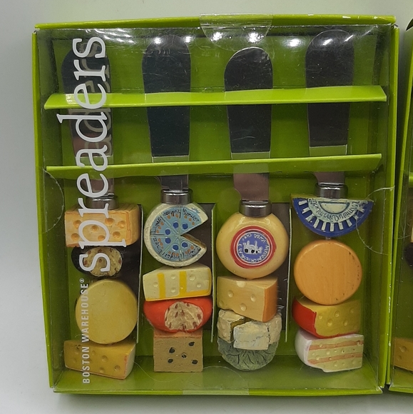 Set of 8 Boston Warehouse Stainless Block Cheese Jam Knife Spreaders New In Box - Picture 2 of 6